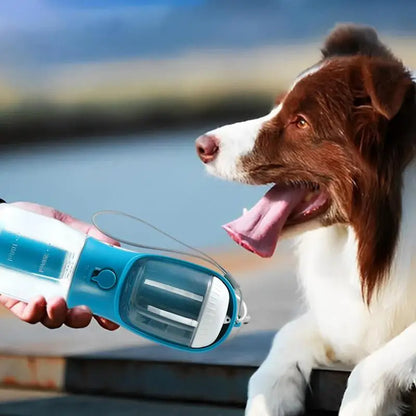 3-in-1 Portable Dog Water Bottle – With Food Container & Waste Bag Dispenser