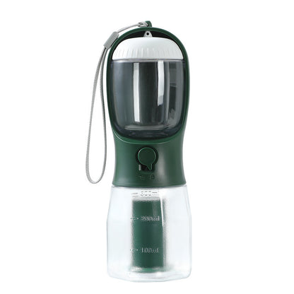 3-in-1 Portable Dog Water Bottle – With Food Container & Waste Bag Dispenser