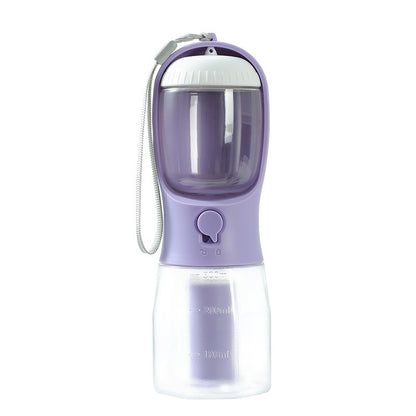 3-in-1 Portable Dog Water Bottle – With Food Container & Waste Bag Dispenser